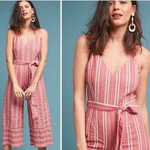 ETT:TWA X‎ Anthropologie Robin Striped Cropped Jumpsuit